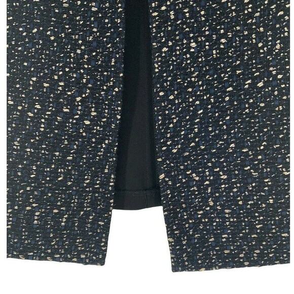 J. Mclaughlin Top Women's Size M Long Sleeve Stretch Tweed Gold Black Open Front - Picture 6 of 10